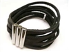 20872 Leather Bracelet with Stainless Steel Claps