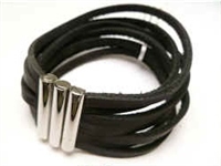 20872 Leather Bracelet with Stainless Steel Claps