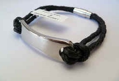 20873 Leather Bracelet with Stainless Steel Claps