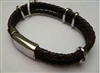 20885 Leather Bracelet with Stainless Steel Claps