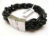 20890 Leather Bracelet with Stainless Steel Claps