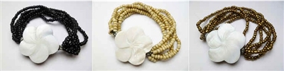 22478-6 Sea Shell Flower Pendant w/Sea Beads Bracelet