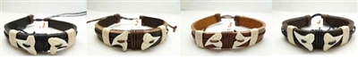 22486 Shark Teeth w/Adjustable Leather Cord Bracelet