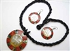 30391-15 Sea Shell Pendant w/Sea Beads Necklace& Earring Set