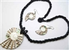 30391-17 Sea Shell Pendant w/Sea Beads Necklace& Earring Set