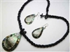 30391-25 Sea Shell Pendant w/Sea Beads Necklace & Earring Set