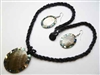 30391-26 Sea Shell Pendant w/Sea Beads Necklace & Earring Set
