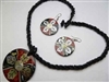 Sea Shell Pendant w/Sea Beads Necklace& Earring Set
