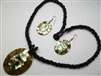 30391-8 Sea Shell Pendant w/Sea Beads Necklace& Earring Set