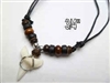 30395 3/4" Tiger Shark Teeth Necklace with Adjustable Double Cord