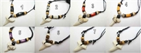 30396 1- 1 1/7" Mako Shark Teeth Necklace with Adjustable Double Cord