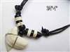 30398 3/4"-1" Tiger Shark Teeth Necklace with Adjustable Double Cord