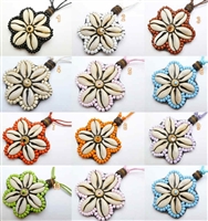 30402 45mm Sea Shell Flower Adjustable Double Cord Necklace