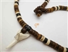 30410 1"  Mako Shark Teeth Necklace with Coconut Beads Cord
