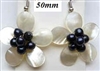 33323-50 50mm MOP Flower with Pearls Earring