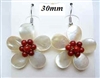33323-6-12 30mm MOP Flower with Stone Earring