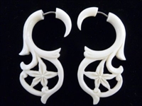 33331 50mm Buffalo Bone Carving Earring