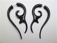 33366 60mm Buffalo Horn Carving Earring