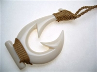 35058 Buffalo Bone Fish Hook Necklace