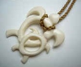 35059 Buffalo Bone Turtle Necklace