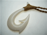 35103 Buffalo Bone Fish Hook Necklace