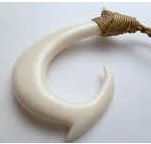 35104 Buffalo Bone Fish Hook Necklace