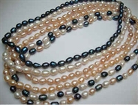38031 7-8mm Rice Fresh Water Pearl Necklace 18"