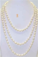 38032 7-8mm Rice Fresh Water Pearl Necklace 64"