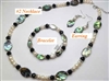 38056 Oval Abalone Shell w/fresh Water Pearl Collection Set