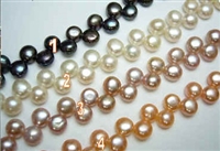 38420 Flat Lay Out Fresh Water Pearl Necklace 18" w/925 Silver 11mm Claps