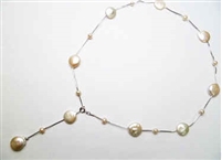 38424 Fresh Water Water Pearl Necklace 18" w/925 Silver Chain