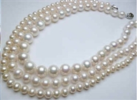 38428-11 11mm AA Fresh Water Pearl Necklace 18" w/925 Silver Claps