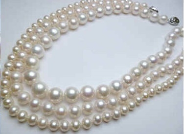 38428-11 11mm AA Fresh Water Pearl Necklace 18" w/925 Silver Claps