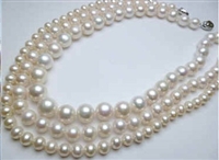 38428-8 8mm AA Fresh Water Pearl Necklace 18" w/925 Silver Claps