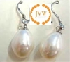 43222 Long Fresh Water Pearl Earring w/925 Silver Hook