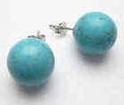 43296-12 12mm Turquoise Stone Earring