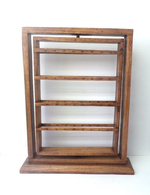 4-Tier Wooden Earring Display Stand,with Slots Rustic Earring Display Card  Holder for Showing Exhibition Jewelry Storage - Walmart.com