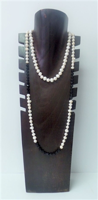 51021-3 7 Slots Walnut Color Wood Necklace Display