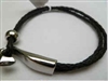 68026 Leather Bracelet with Stainless Steel Claps
