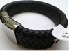 68031 Leather Bracelet with Stainless Steel Claps