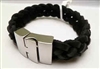 68051 Leather Bracelet with Stainless Steel Claps