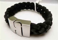 68051 Leather Bracelet with Stainless Steel Claps