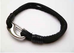68052 Leather Bracelet with Stainless Steel Claps
