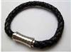 68053 Leather Bracelet with Stainless Steel Claps