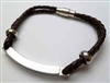 68055 Leather Bracelet with Stainless Steel Claps