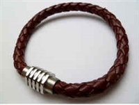 68059 Leather Bracelet with Stainless Steel Claps