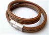68065 Leather Bracelet with Stainless Steel Claps