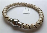 68081 Leather Bracelet with Stainless Steel Claps