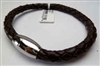 68082 Leather Bracelet with Stainless Steel Claps