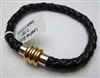 68092 Leather Bracelet with Stainless Steel Claps